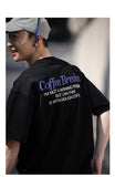 DAXUEN black oversized dual-graphic drop-shoulder t-shirt