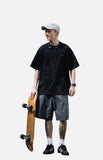 DAXUEN black oversized dual-graphic drop-shoulder t-shirt