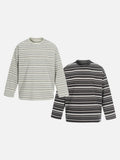 DAXUEN grey striped oversized long sleeve t-shirt