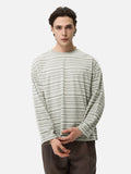 DAXUEN grey striped oversized long sleeve t-shirt