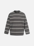 Dual Grey Striped Oversized Long Sleeve T-Shirt