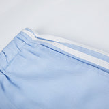 DAXUEN navy and light blue wide-leg dual-stripe lounge pants