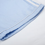 DAXUEN navy and light blue wide-leg dual-stripe lounge pants