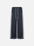 DAXUEN navy and light blue wide-leg dual-stripe lounge pants