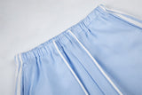 DAXUEN navy and light blue wide-leg dual-stripe lounge pants