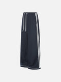 DAXUEN navy and light blue wide-leg dual-stripe lounge pants