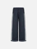 DAXUEN navy and light blue wide-leg dual-stripe lounge pants