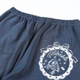 DAXUEN dusty blue wide-leg lounge pants with graphic