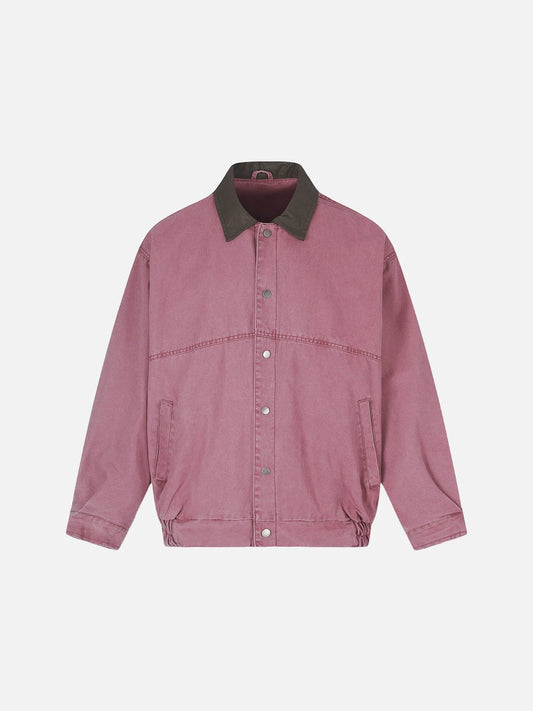 DAXUEN dusty rose oversized jacket with contrast collar