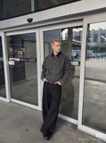 DAXUEN dusty rose oversized jacket with contrast collar — model photo