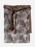 DAXUEN grey black white dynamic animal print wrap skirt