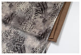 DAXUEN grey black white dynamic animal print wrap skirt