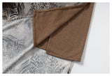 DAXUEN grey black white dynamic animal print wrap skirt