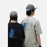 DAXUEN white oversized blue wave graphic t-shirt