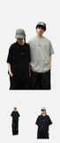 DAXUEN white oversized blue wave graphic t-shirt