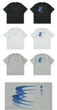 DAXUEN white oversized blue wave graphic t-shirt