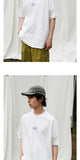 DAXUEN white oversized blue wave graphic t-shirt