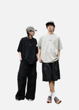 DAXUEN white oversized blue wave graphic t-shirt