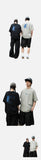 DAXUEN white oversized blue wave graphic t-shirt