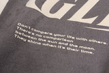 DAXUEN dark grey oversized curved color-blocked t-shirt