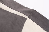 DAXUEN dark grey oversized curved color-blocked t-shirt
