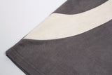 DAXUEN dark grey oversized curved color-blocked t-shirt