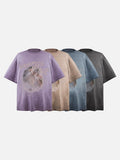 DAXUEN washed black oversized dynamic glitch graphic tee