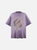 DAXUEN washed black oversized dynamic glitch graphic tee