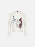 DAXUEN black dynamic saxophone sketch long sleeve tee