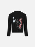 DAXUEN black dynamic saxophone sketch long sleeve tee