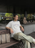 DAXUEN light grey marl 'Youare Come' graphic tee — model photo