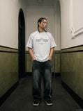 DAXUEN light grey marl 'Youare Come' graphic tee — model photo