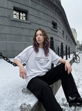 DAXUEN light grey marl 'Youare Come' graphic tee — model photo