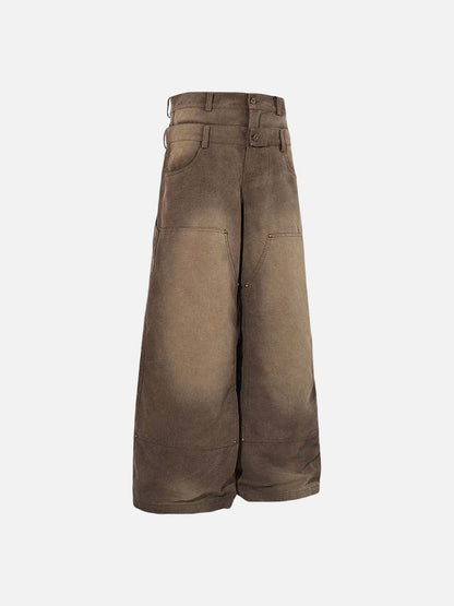 DAXUEN High-waisted wide-leg pants in earthy brown color
