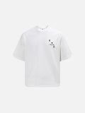 DAXUEN Oversized short-sleeve embroidered T-shirt in black and white