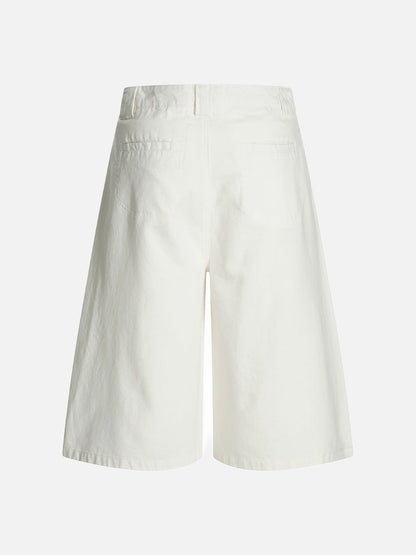 DAXUEN Ecru high-waisted wide-leg culottes