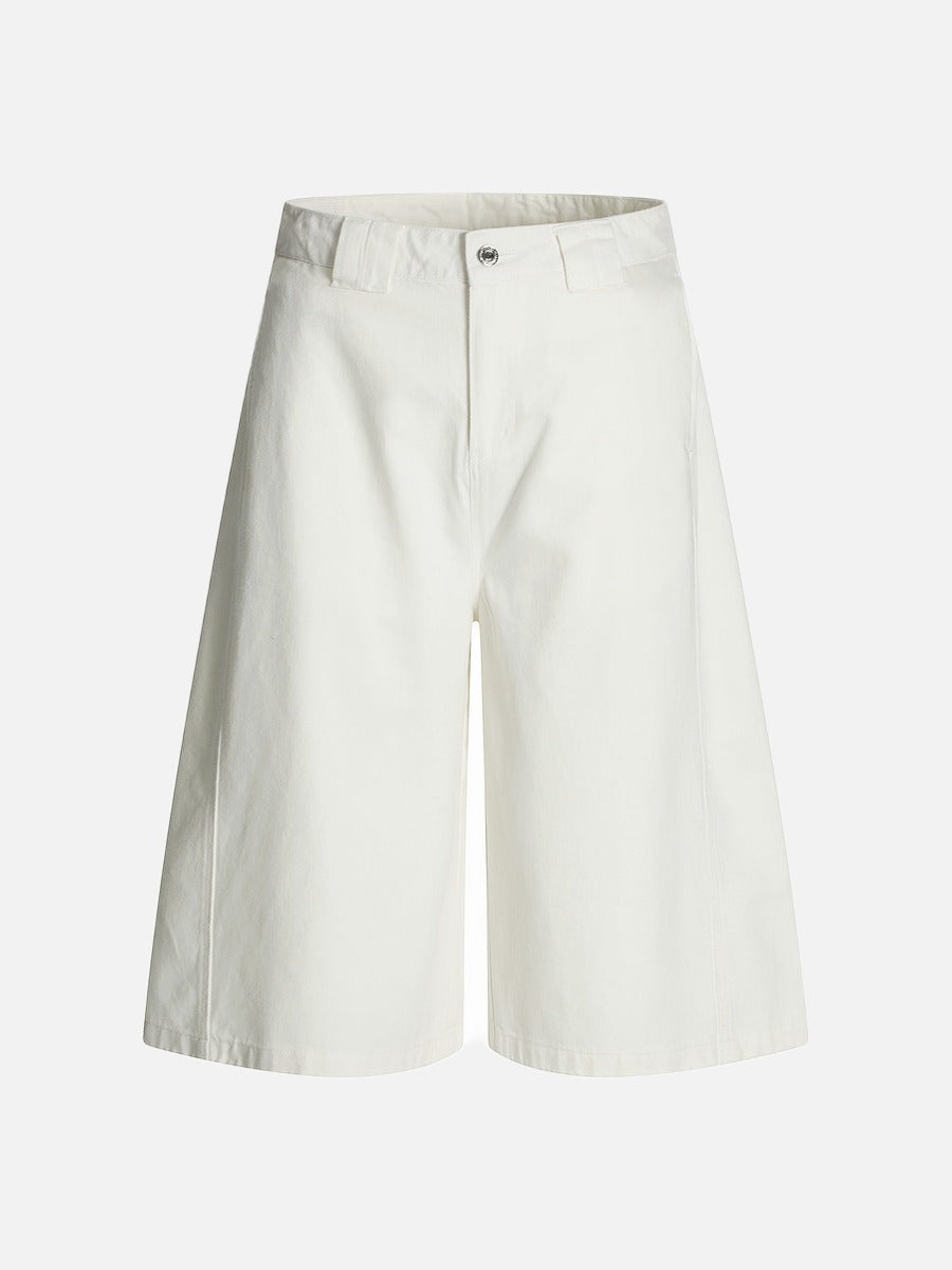 DAXUEN Ecru high-waisted wide-leg culottes
