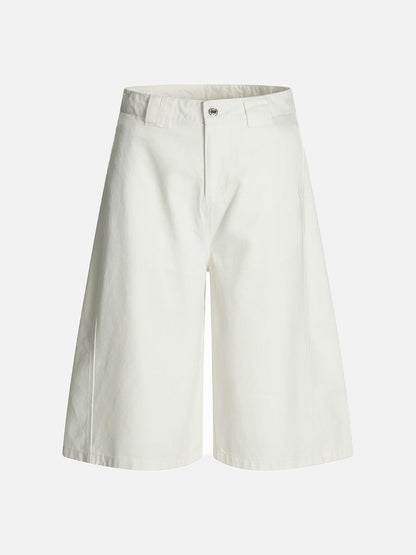 DAXUEN Ecru high-waisted wide-leg culottes
