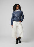 DAXUEN Ecru high-waisted wide-leg culottes — model photo