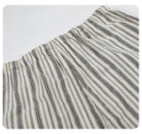 DAXUEN ecru wide-leg striped casual pants