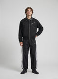 DAXUEN Men's relaxed-fit black bomber jacket — model photo