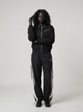 DAXUEN Men's relaxed-fit black bomber jacket — model photo