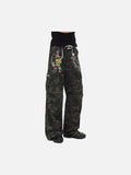 DAXUEN Loose-fit wide-leg cargo pants with camouflage pattern and embroidery