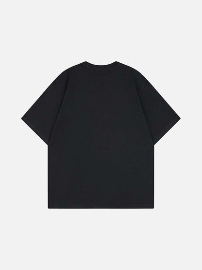 DAXUEN Embellished crew neck T-shirt in black and white