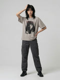 DAXUEN Loose-fit short-sleeved T-shirt with graphic prints — model photo