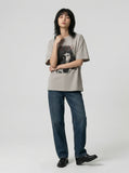 DAXUEN Loose-fit short-sleeved T-shirt with graphic prints — model photo