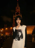 DAXUEN Loose-fit short-sleeved T-shirt with graphic prints — model photo