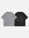 DAXUEN Edgy handwritten print T-shirt with raw edges