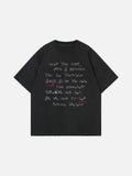 DAXUEN Edgy handwritten print T-shirt with raw edges