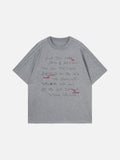 DAXUEN Edgy handwritten print T-shirt with raw edges